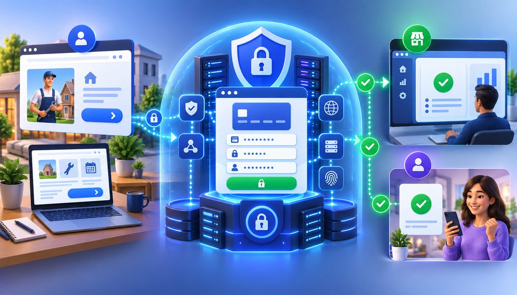 Service website using provider-hosted checkout for secure card entry