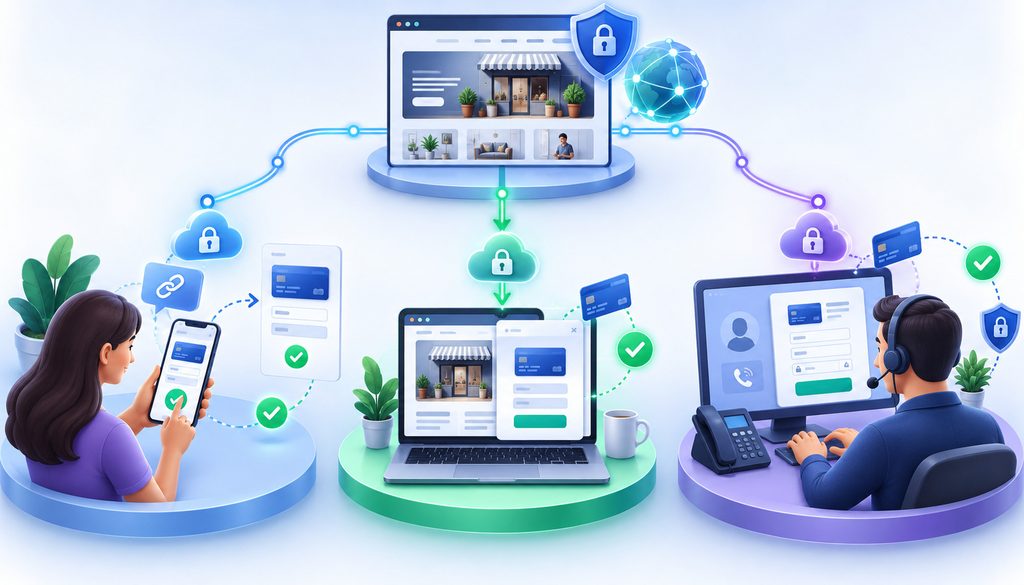 Payment link, hosted checkout, and virtual terminal payment options